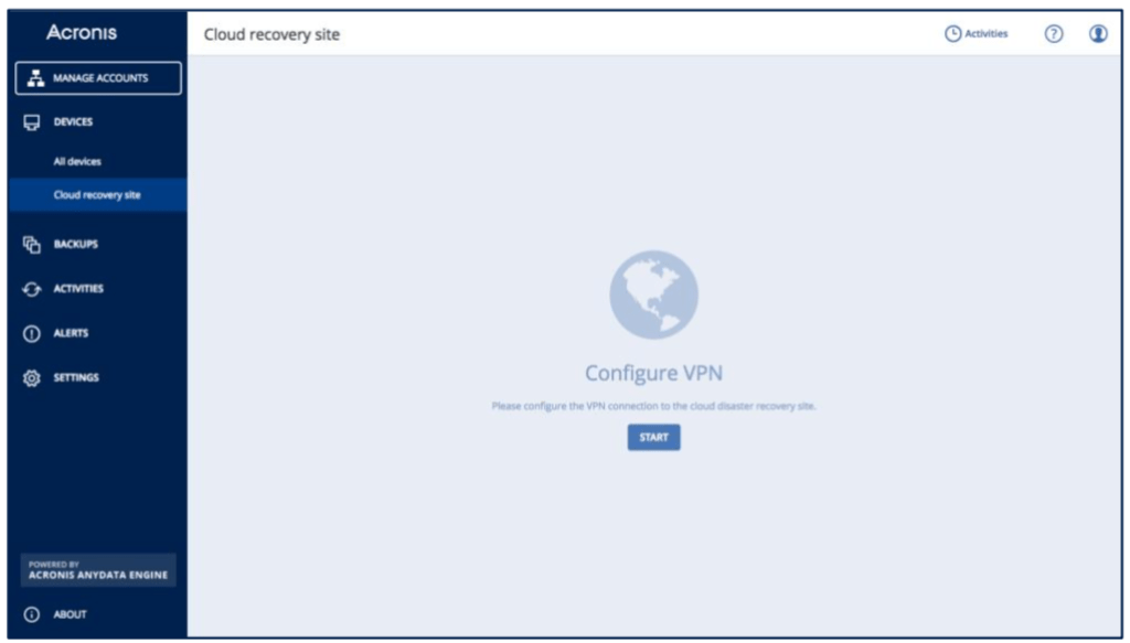 Acronis Cloud Recovery Site