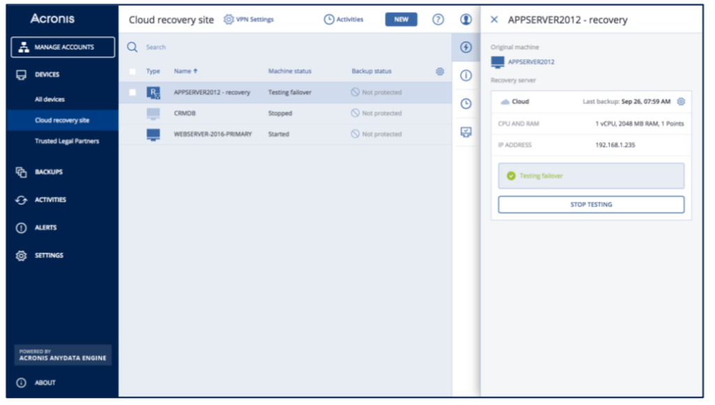 Testing a Failover