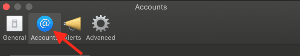 Tab accounts su mac