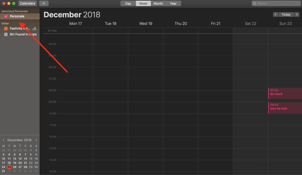 CalDav calendar Mac