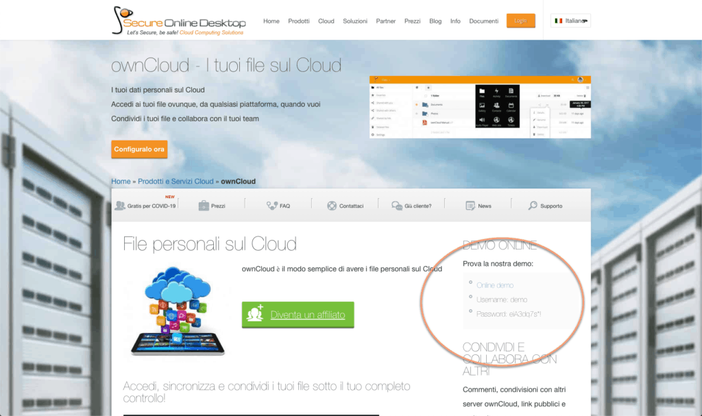 Prova gratuita owncloud