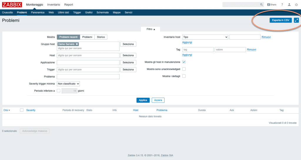 Zabbix Problemi